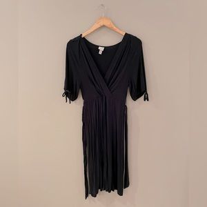 Black Mock-Wrap Dress